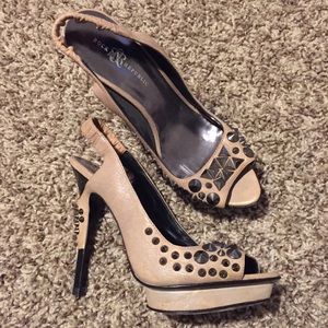 Never worn Rock & Republic studded “Mya” heels!